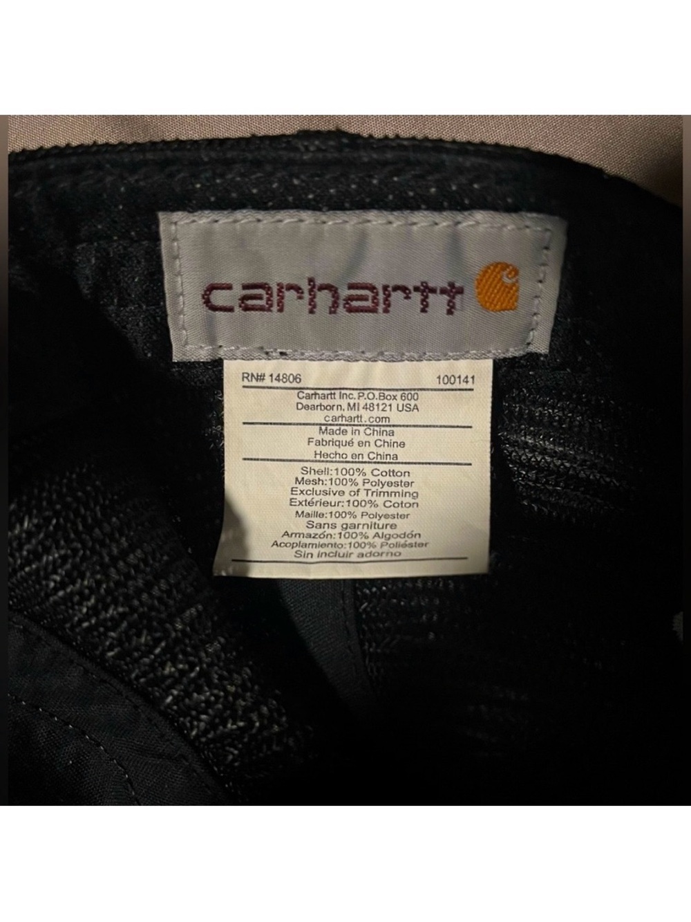 Carhartt Cotton Canvas Snapback Hat Black Dark Blue Mesh Back Cap Fall 2019 NWT - Picture 6 of 8